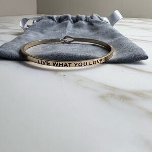 “Live what you love” gold bracelet for Valentine’s Day